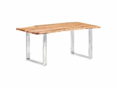 Table à dîner à live edge bois d'acacia massif 200 cm 3,8 cm