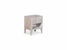 Table de chevet bois gris 45x35x55cm - décoration