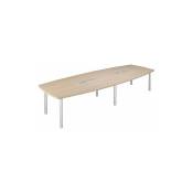 Table modulaire plateau chêne 14 personnes l 380 x p 140 cm - Frégate - piétement aluminium - Aluminium