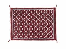 Tapis moderne toronto, style kilim, 100% coton, rouge, 230x160cm 8052773472401