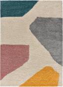 Tapis shaggy design scandinave multicolore, 133x190 cm