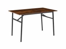 Tectake table de salle à manger industrielle swansea 120x75x76cm - bois foncé industriel 404334