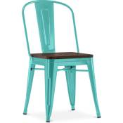 Tolix Style - Chaise de salle à manger - Design Industriel - Bois et Acier - Stylix Vert pastel - Bois, Acier - Vert pastel