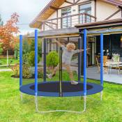 Trampoline pour enfants 246×213cm,ensemble trampoline intérieur et extérieur,avec filet de sécurité,trampoline de jardin rond en acier galvanisé de 8