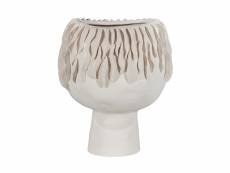 Vase décoratif en céramique - blanc cassé - 22x19x15