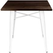 Ventemeublesonline - table lank dark wood blanc 80x