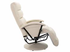 Vidaxl fauteuil inclinable tv crème similicuir 248478