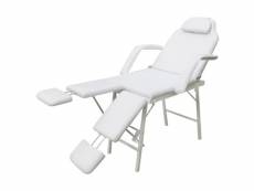 Vidaxl fauteuil pour traitement facial similicuir 185x78x76 cm blanc 110042