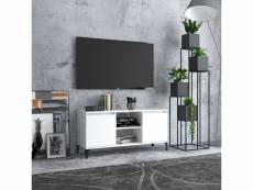 Vidaxl meuble tv avec pieds en métal blanc 103,5x35x50 cm