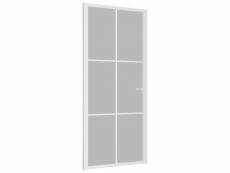 Vidaxl porte intérieure 93x201,5 cm blanc verre mat et aluminium