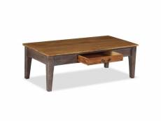 Vidaxl table basse bois massif vintage 118 x 60 x 40