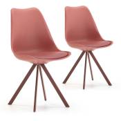 Vs Venta-stock - Pack 2 chaises Salle à Manger Cross Style Nordique Rouge, 54 cm x 49 cm x 84 cm - rouge