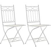2 chaises de jardin de style romantique finement décorées fixent différentes couleurs colore : Blanc antique