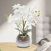 39 cm Orchidées Plantes Artificielles, Plante Plastique, Plante Artificielle Phalaenopsis Fleurs Blanches Décoration, Orchidée Artificielle