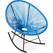 Acapulco Style - Chaise à bascule Acapulco - Pieds noirs - Nouvelle Édition Bleu foncé - Acier, Rotin synthétique - Bleu foncé