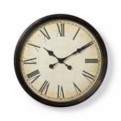 Alpexe Horloge Murale Circulaire | 50 cm de Diamètre | Style Ancien | Noir