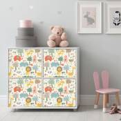 Ambiance-sticker - Sticker meuble pour enfant animaux des tropiques heureux 40 x 60 cm