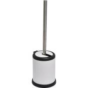 BROSSE WC METAL COUVERCLE RABATTABLE - BLANC MAT -