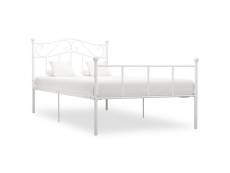 Cadre de lit blanc métal 90 x 200 cm 284516