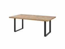 Carson - table 230cm aspect bois piètement u métal