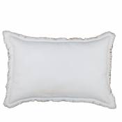 Coussin rectangulaire à franges - Blanc - 40 x 60 cm