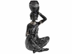 Décoration femme africaine porteuse d'eau assise