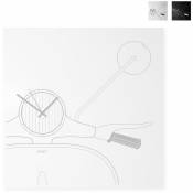 Designobject - Horloge murale porte-clés tableau blanc magnétique Vespa Scooter Clock | Gris