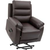 Fauteuil de massage fauteuil releveur électrique inclinaison réglable repose-pied ajustable pu chocolat - Marron