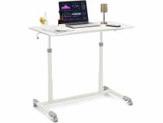 Giantex bureau assis-debout à roulette/table d'ordinateur avec hauteur ajustable design morderne 95x52x70–107cm pour bureau chambre blanc