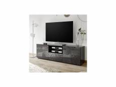 Grand meuble tv laqué anthracite design elma 2