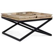 Iperbriko - Table basse Tray avec plateau 90x90 cm