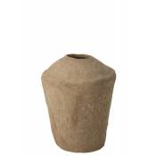 Jolipa - Vase large en papier mâché marron 47x47x58