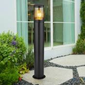 Lampadaire lampadaire éclairage extérieur lampadaire fumée extérieur jardin, plastique inox, 1x douille E27, DxH 14x80 cm