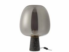 Lampe de table jumbo verre-ciment argent - l 40 x l