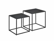 Lot de 2 tables basses de forme carré en métal noires
