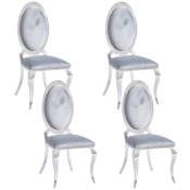 Lot de 4 chaises angel baroque Chrome Velours Gris