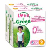 Love & Green - Pack de 16 Culottes Hypoallergéniques - Taille 6 (+ de 16 kg) - Lot de 2
