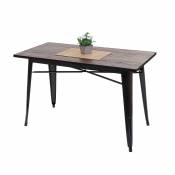 Mendler Table pour salle à manger HWC-H10a, gastronomie, bois d'orme, standards FSC, noir-marron 120x60 cm