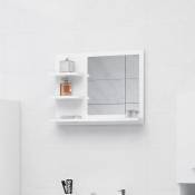 Miroir de salle de bain,Blanc 60x10,5x45 cm,Aggloméré,