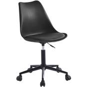 Nordlys - Chaise de bureau scandinave reglable base metal Simili cuir - Noir