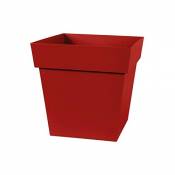 Pot carré Toscane - Rouge rubis - 87 L - 50 cm - EDA