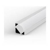Profilé Aluminium Blanc Angle 2m pour Ruban led Couvercle Blanc