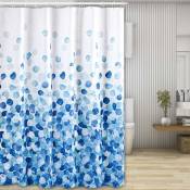 Rideaux de Douche lavables en Polyester, imperméables, Anti-moisissures, antibactériens avec 12 Anneaux de Rideau de Douche, 180 x 180 cm - Bleu &