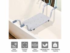 Siège de baignoire - siège de bain suspendu réglable - tabouret de salle de bain hombuy - dim. 73-83l x 22l x 18h cm - blanc