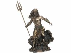Statue poséidon en polyrésine de couleur bronze