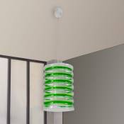 Suspension luminaire plafond en verre Lustre Plafonnier spirale teinté vert