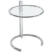 Table Adjustable L1027 - Acier Acier - Verre, Acier inoxydable, Metal - Acier