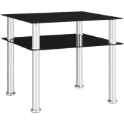 Table d'appoint Noir 45x50x45 cm Verre trempé