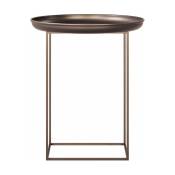 Table d'appoint ronde en acier bronze 45 cm Duke -