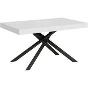 Table extensible 140x90/244 cm Karida Frêne Blanc cadre Anthracite